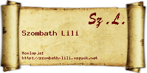 Szombath Lili névjegykártya