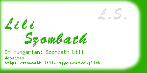 lili szombath business card